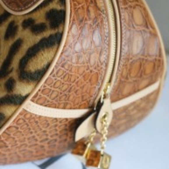 DIOR LEOPARD PRINT PONY FUR CROCODILE BAG NEW - Picture 8 of 8